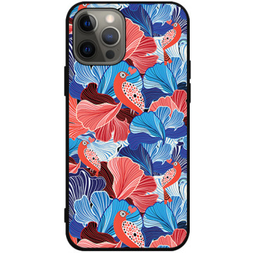 Phone case - casey Soft Flex Design - Floral Case - Flower leaves - black