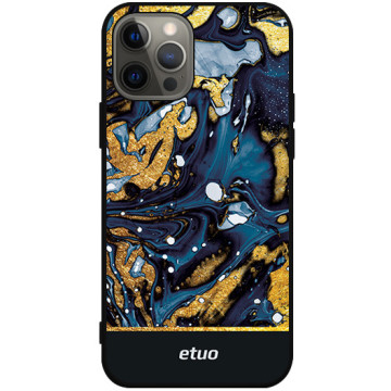 Phone case - casey Soft Flex Design - Chic Design - Gold and Navy Blue - black