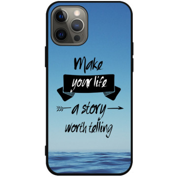 Phone case - casey Soft Flex Design - The sentence - Make your life story - black
