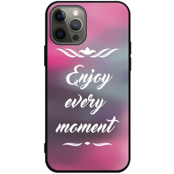 Phone case - casey Soft Flex Design - The sentence - Enjoy every moment - black