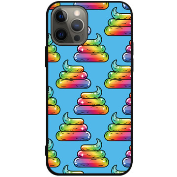 Phone case - casey Soft Flex Design - Unicorn - Rainbow poop - black