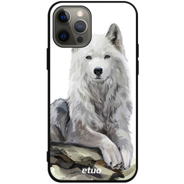 Phone case - casey Soft Flex Design - Wild Animals - Watercolor Wolf - black