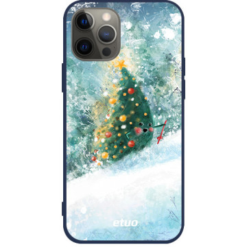 Etui na telefon - casey Soft Flex Design - Merry Christmas - Anna Maria Draws Christmas tree - granatowy