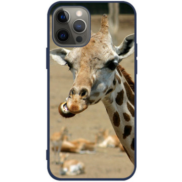 Phone case - casey Soft Flex Design - Funny Animals - Funny Giraffe - navy blue