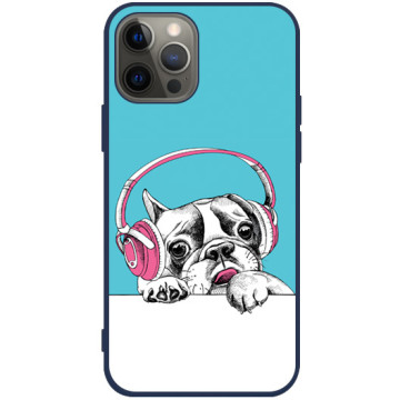 Phone case - casey Soft Flex Design - Funny Animals - Funny dog - navy blue