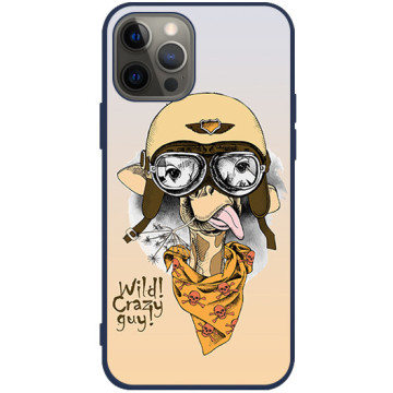 Phone case - casey Soft Flex Design - Funny Animals - Giraffe glasses - navy blue