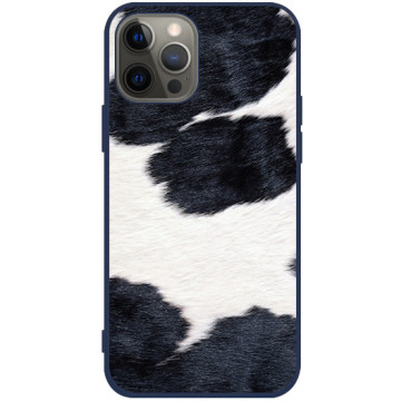 Phone case - casey Soft Flex Design - Animal Pattern - White-black cow - navy blue