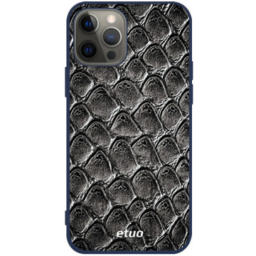 Phone case - casey Soft Flex Design - Animal Pattern - Crocodile effect - navy blue