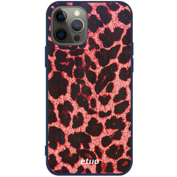 Phone case - casey Soft Flex Design - Animal Pattern - Pink leopard print - navy blue