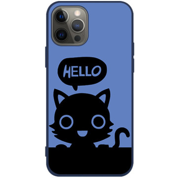 Phone case - casey Soft Flex Design - Case with cat - Hello kitty - navy blue