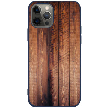 Phone case - casey Soft Flex Design - Wood - Wooden boards - navy blue
