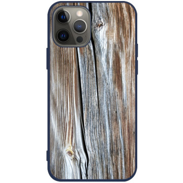 Phone case - casey Soft Flex Design - Wood - Natural wood - navy blue