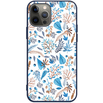 Phone case - casey Soft Flex Design - Folk & Dreamcatcher - Leaves and berries - navy blue