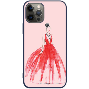 Phone case - casey Soft Flex Design - Fashion - Red dress - navy blue