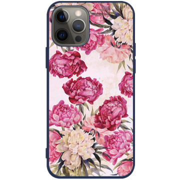 Phone case - casey Soft Flex Design - Floral Case - Peonies - navy blue
