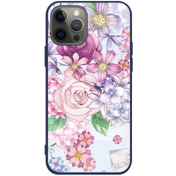 Phone case - casey Soft Flex Design - Floral Case - A bouquet of flowers - navy blue