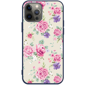 Phone case - casey Soft Flex Design - Floral Case - Small florets - navy blue