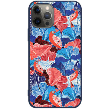 Phone case - casey Soft Flex Design - Floral Case - Flower leaves - navy blue