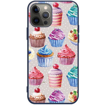 Phone case - casey Soft Flex Design - Food Porn - Colorful cupcakes - navy blue