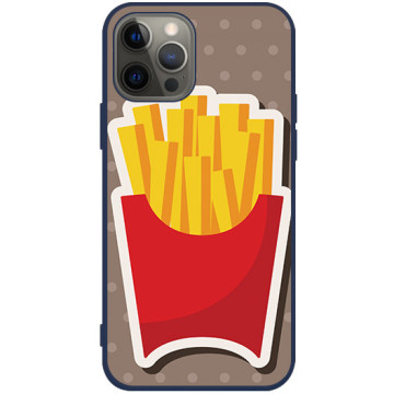 Phone case - casey Soft Flex Design - Food Porn - Chips - navy blue