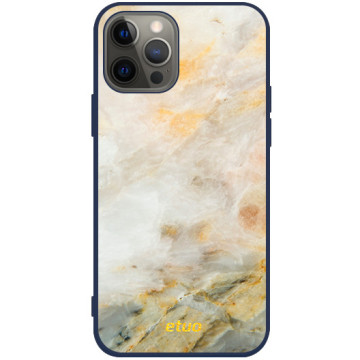 Phone case - casey Soft Flex Design - Chic Design - Yellow Marble - navy blue