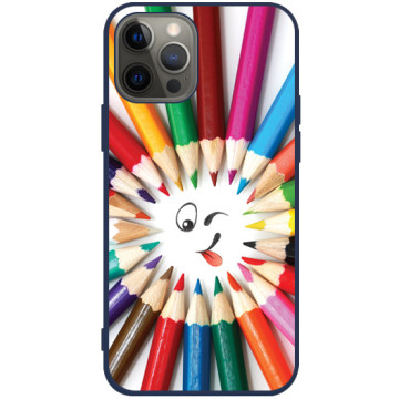 Phone case - casey Soft Flex Design - Gift for Children's Day - Colored pencils - navy blue