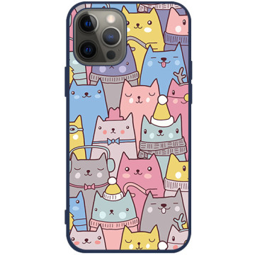 Phone case - casey Soft Flex Design - Saint Nicholas Gift - Santa Claus cats - navy blue