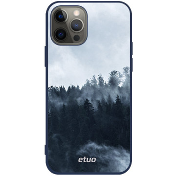 Phone case - casey Soft Flex Design - Natural - Mountain forest - navy blue