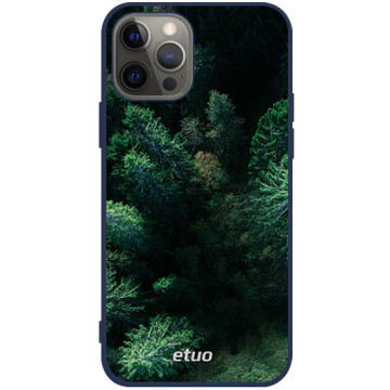 Phone case - casey Soft Flex Design - Natural - Green Forest - navy blue