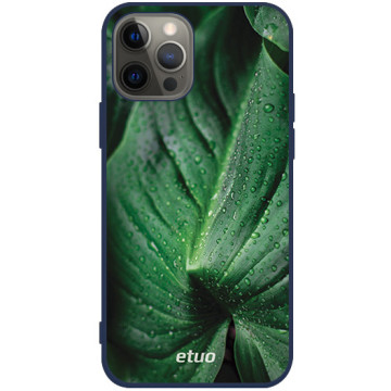 Phone case - casey Soft Flex Design - Natural - A drop of dew - navy blue