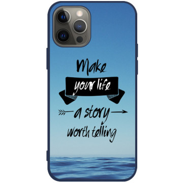 Phone case - casey Soft Flex Design - The sentence - Make your life story - navy blue