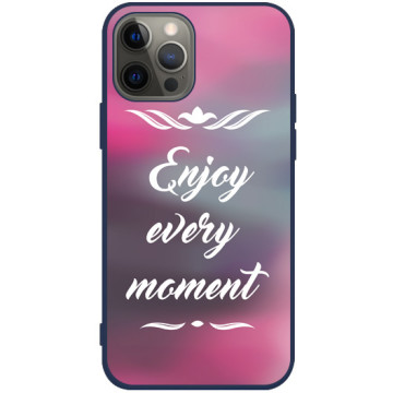 Phone case - casey Soft Flex Design - The sentence - Enjoy every moment - navy blue