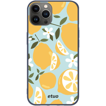 Etui na telefon - casey Soft Flex Design - Summer taste - monikaweronika.art Lemon - granatowy