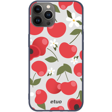 Etui na telefon - casey Soft Flex Design - Summer taste - monikaweronika.art Cherries - granatowy