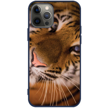 Phone case - casey Soft Flex Design - Tiger - Tiger Head - navy blue