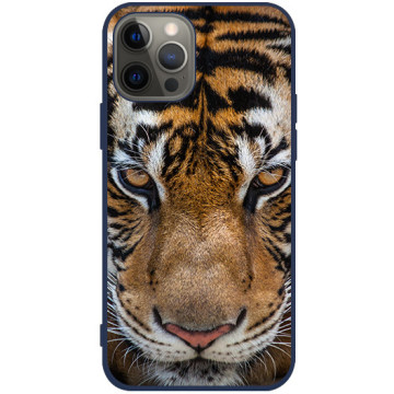Phone case - casey Soft Flex Design - Tiger - Tiger look - navy blue