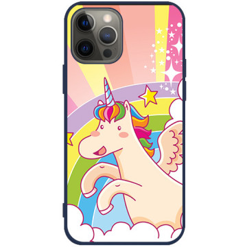 Phone case - casey Soft Flex Design - Unicorn - Unicorn with rainbow - navy blue