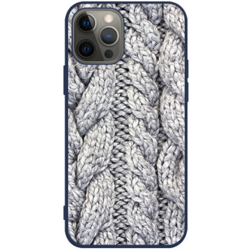 Phone case - casey Soft Flex Design - Winter - Thick sweater - navy blue