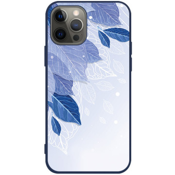 Phone case - casey Soft Flex Design - Winter - Winter leaves - navy blue