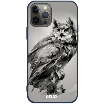 Phone case - casey Soft Flex Design - Wild Animals - Graphic owl - navy blue