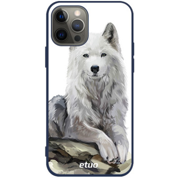Phone case - casey Soft Flex Design - Wild Animals - Watercolor Wolf - navy blue