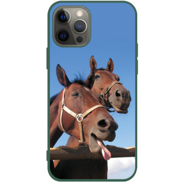 Phone case - casey Soft Flex Design - Funny Animals - Funny horses - green