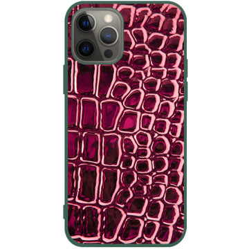 Phone case - casey Soft Flex Design - Animal Pattern - Red crocodile leather - green