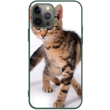 Phone case - casey Soft Flex Design - Case with cat - Cute kitty - green