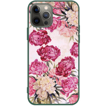 Phone case - casey Soft Flex Design - Floral Case - Peonies - green