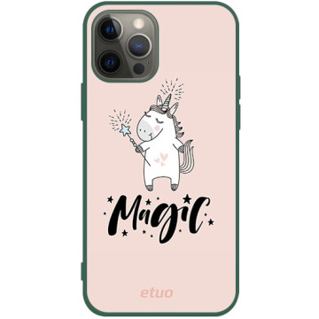 Phone case - casey Soft Flex Design - Forever Young - Magic unicorn - green