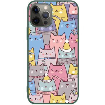 Phone case - casey Soft Flex Design - Saint Nicholas Gift - Santa Claus cats - green