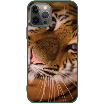 Phone case - casey Soft Flex Design - Tiger - Tiger Head - green
