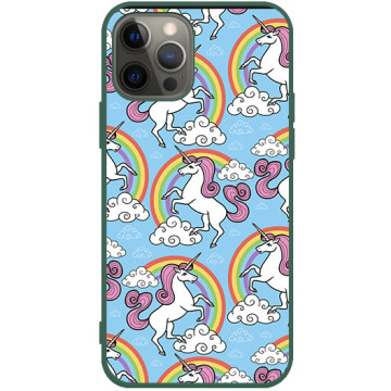 Phone case - casey Soft Flex Design - Unicorn - Pink Unicorns - green