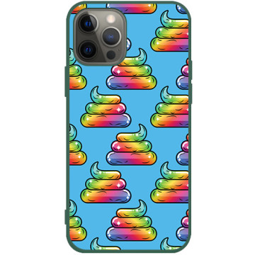 Phone case - casey Soft Flex Design - Unicorn - Rainbow poop - green